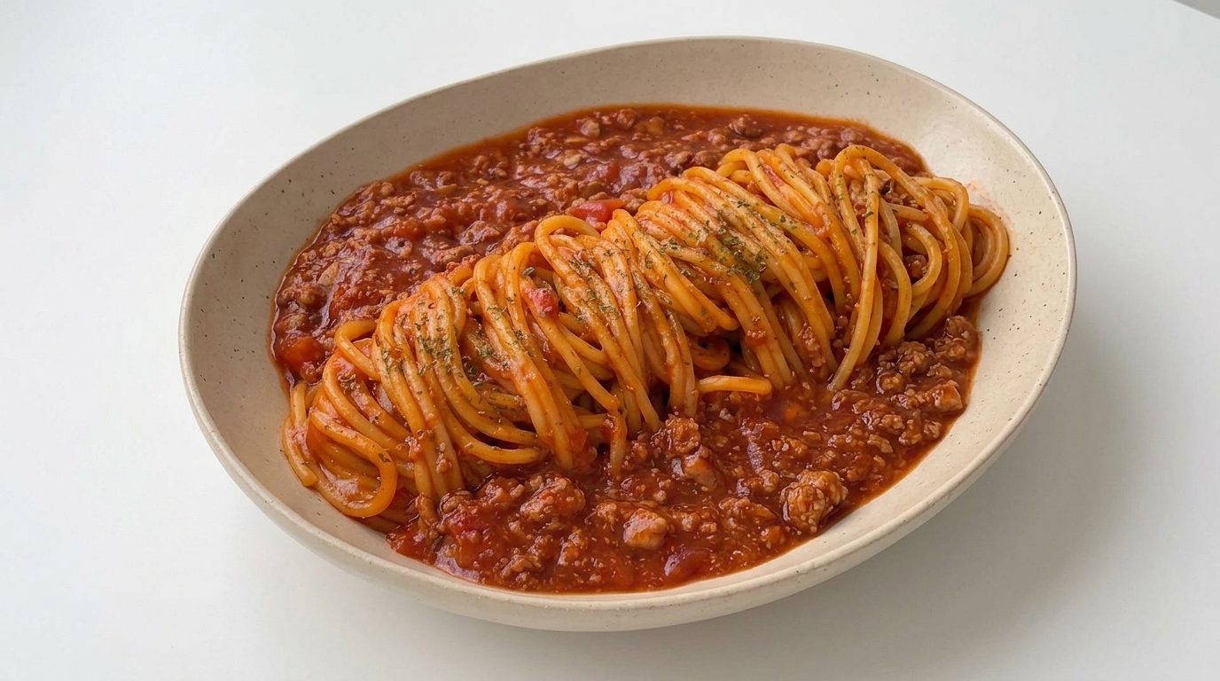 パパッと作れる！アジア風トマト牛ひき肉スパゲッティ