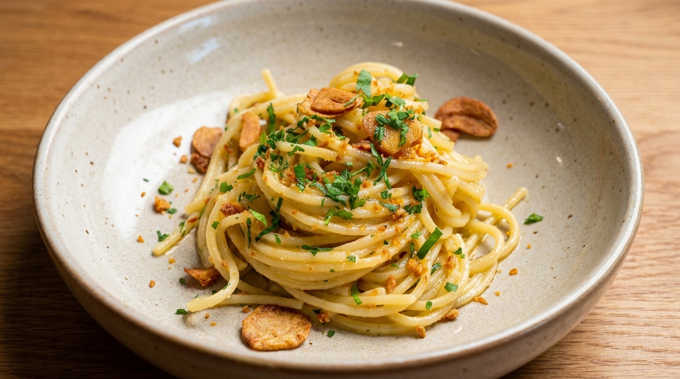 究極のアーリオ・オーリオ・エ・ペペロンチーノ（にんにくとオイルのパスタ）
