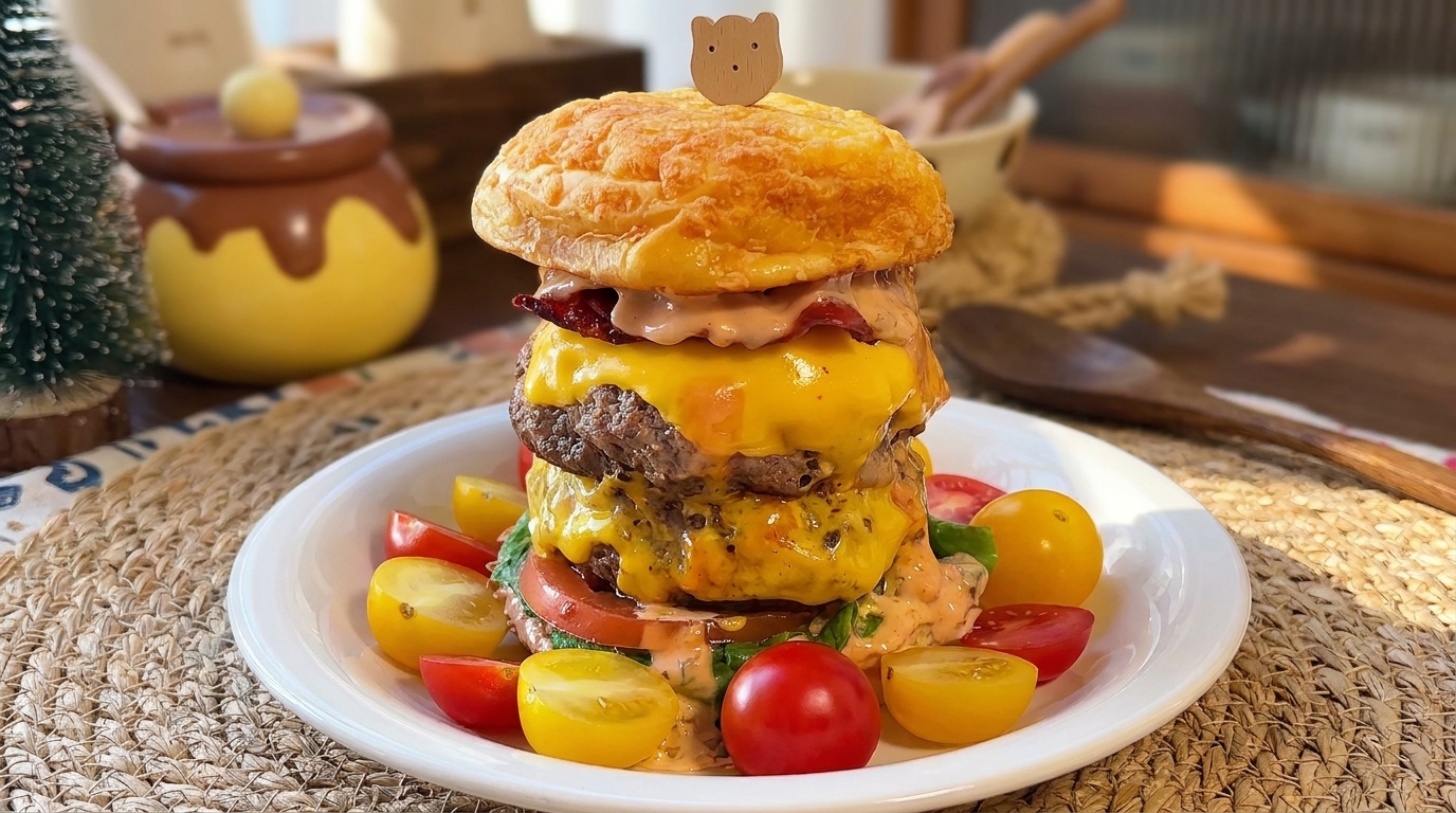 とろけるチーズイン！究極のダブルビーフチーズバーガー