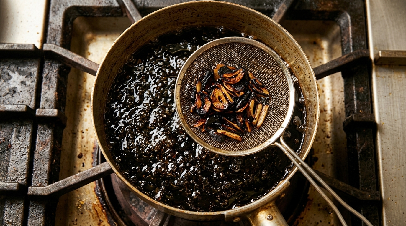 本格自家製マー油（焦がしにんにく油）の作り方