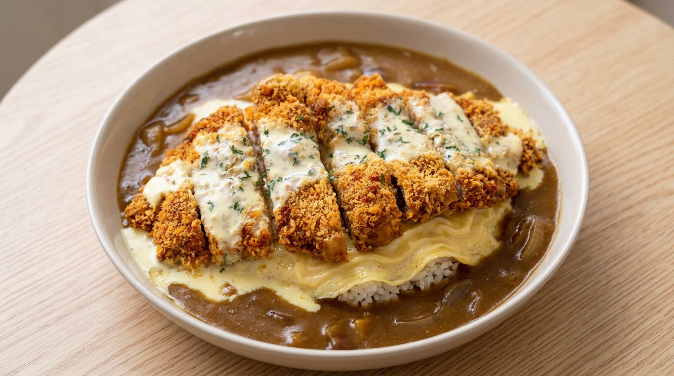ココナッツチーズソースの絶品オムカツカレー