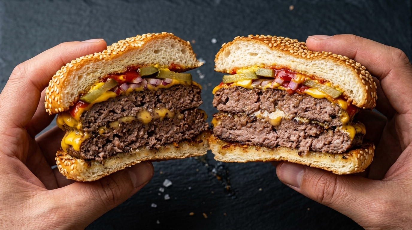 自宅で作る本格ダブルチーズビーフバーガー
