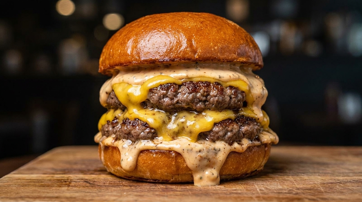 至高の自家製ダブルチーズバーガー