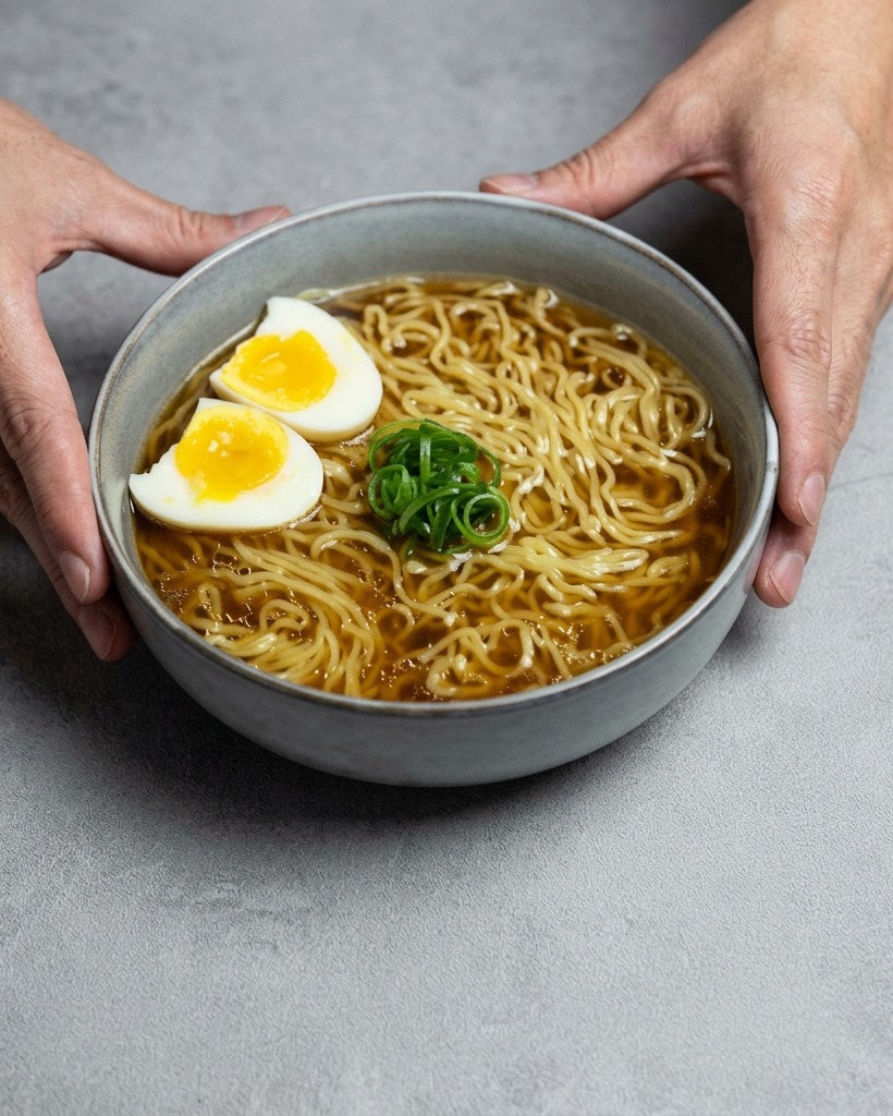 金属製の鍋に入った淡い色のスープに、濃い色の醤油を注ぎ入れている様子。