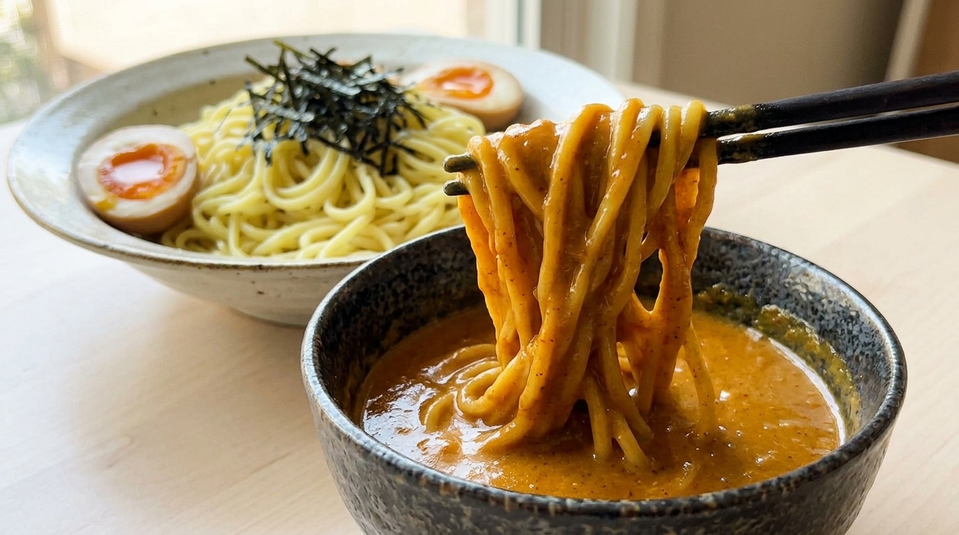 濃厚カレーつけ麺のレシピ