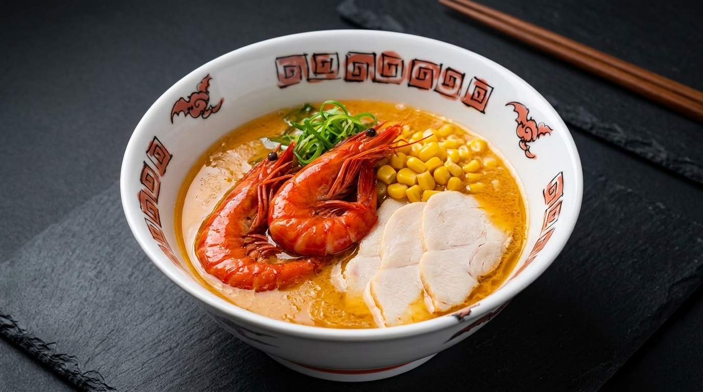 濃厚黄金海老ラーメン（海老豚骨）
