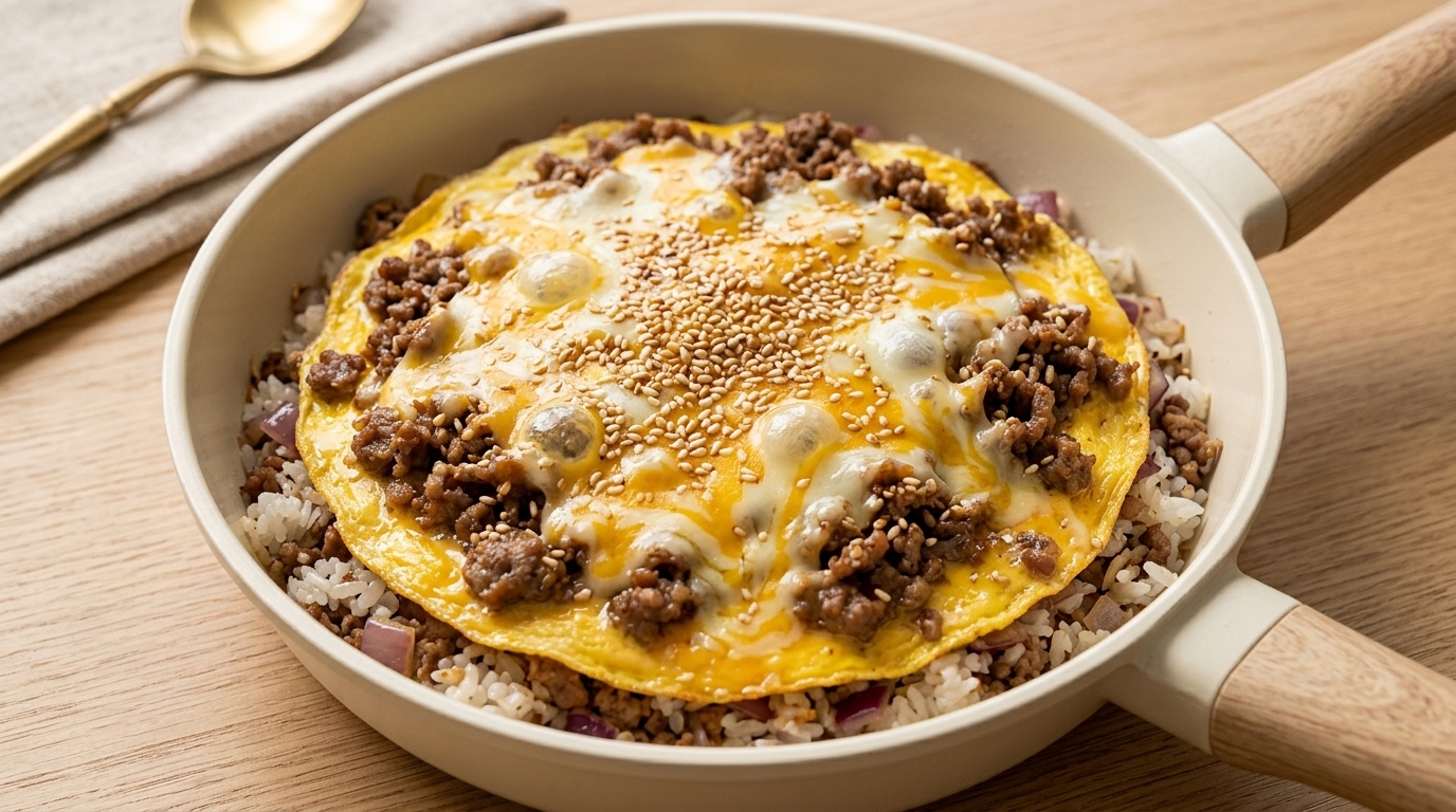 とろ〜り濃厚！チーズビーフライス（牛丼風アレンジ）