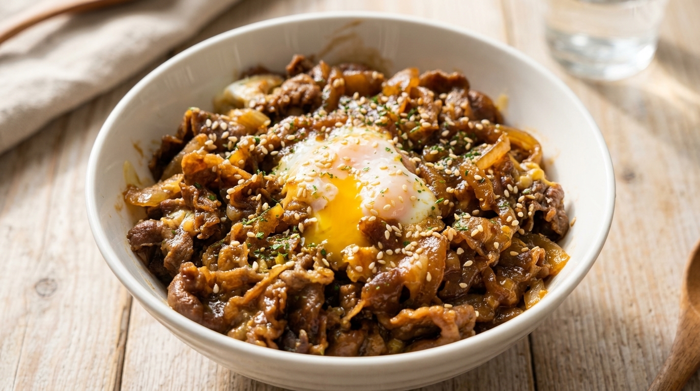 レンジで簡単！とろ〜りチーズ牛丼（濃厚牛バラ丼）