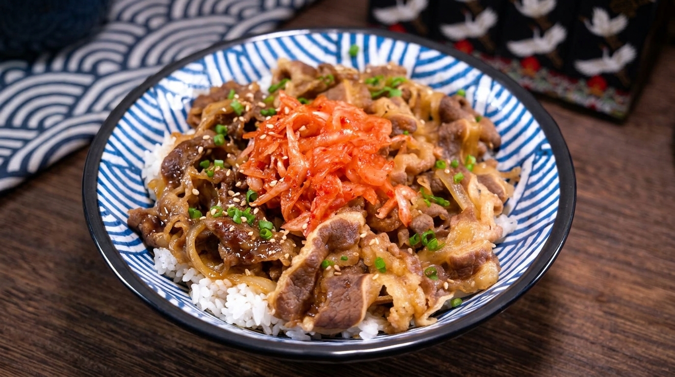 旨辛キムチ焼肉丼（絶品ダレの牛丼アレンジ）