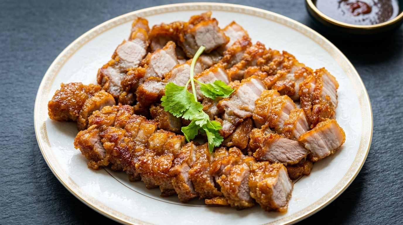 カリカリ豚バラ肉のニンニク揚げ（ティット・バ・チー・チエン・トイ）