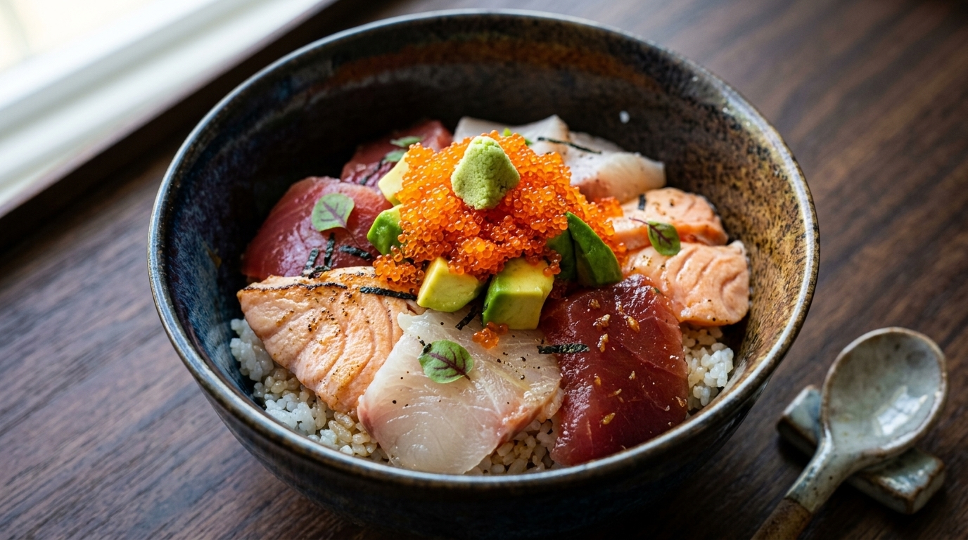 お店の味を自宅で！本格海鮮丼（豪華三色丼）レシピ