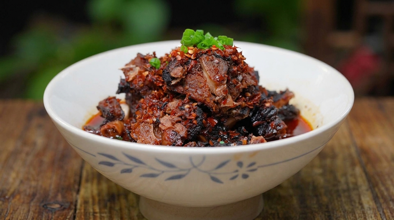 湖南風 激辛スペアリブの豆鼓蒸し（ラーロウ使用）