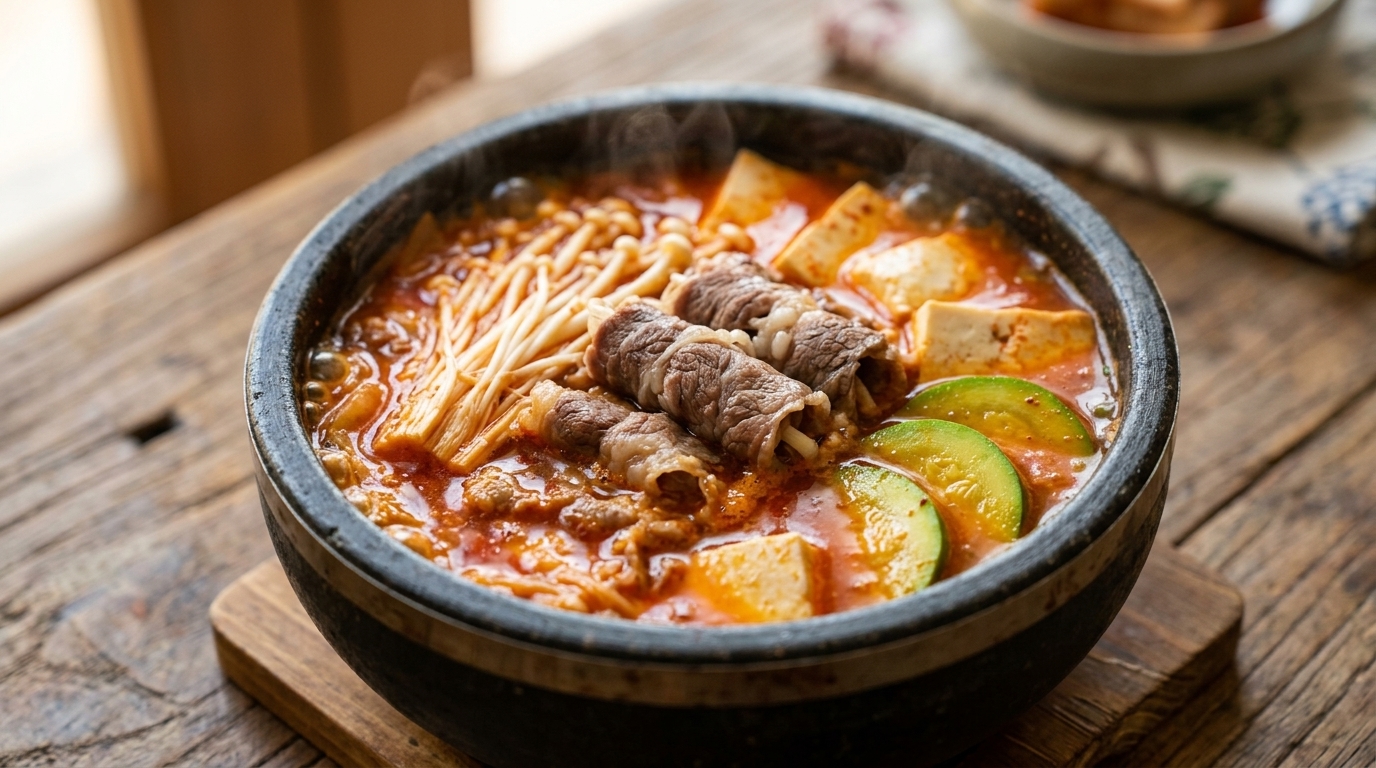 定番の美味しさ！牛肉と豆腐の本格キムチチゲ