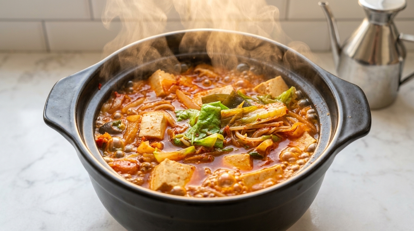 ピリ辛本格キムチチゲ（キムチ豆腐スープ）の基本レシピ