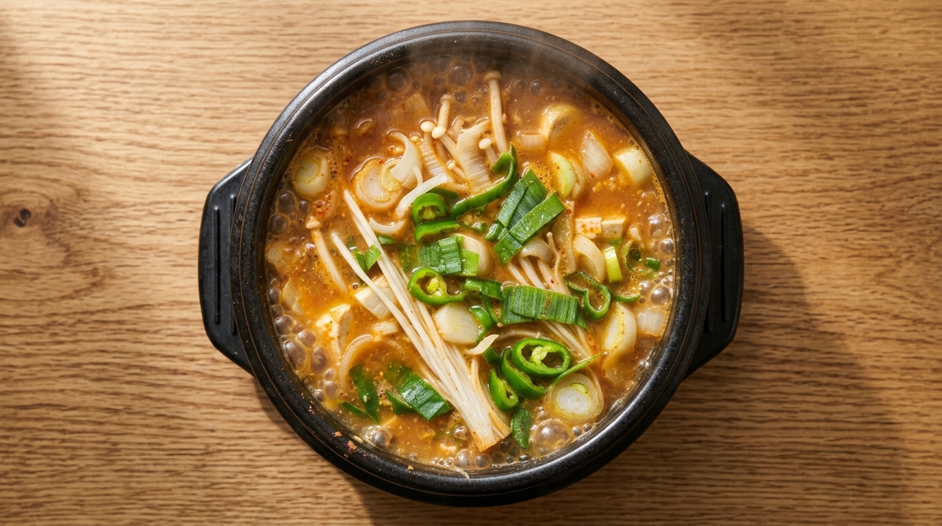 本格派！韓国焼肉店の味を再現する豚バラのテンジャンチゲ