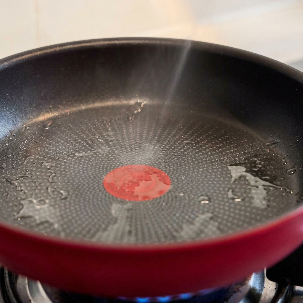 フライパンでベーコンがこんがりと焼けている様子。