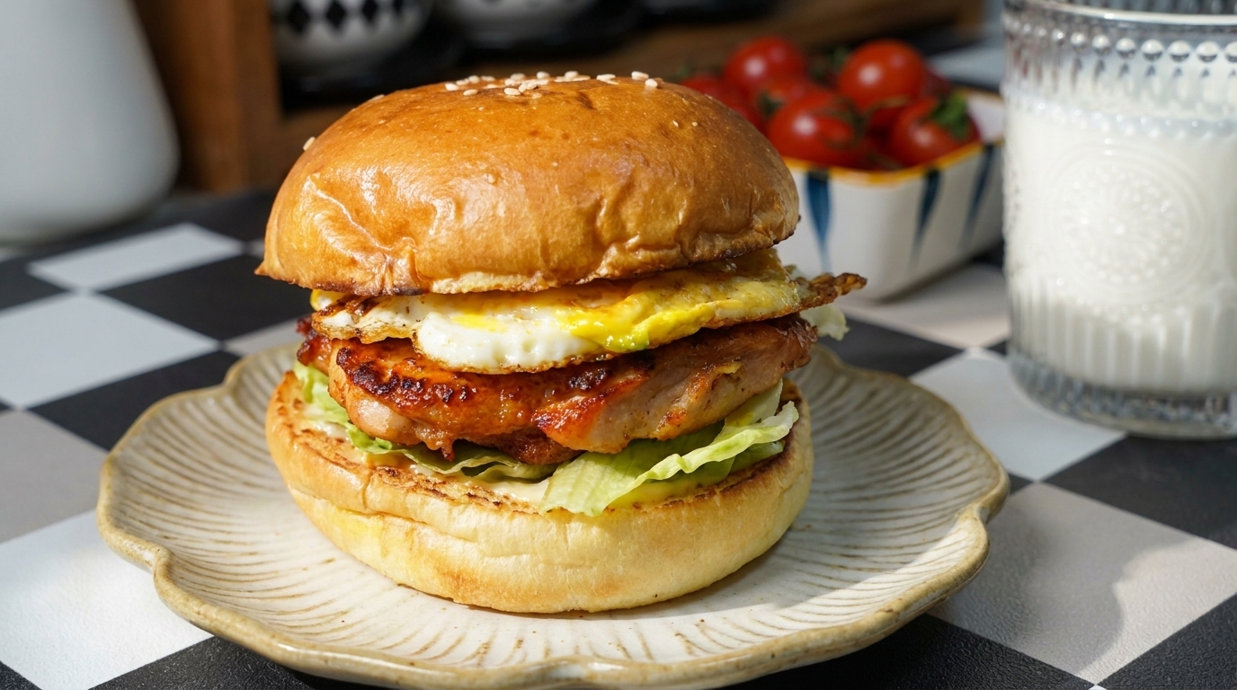自家製オーリンズ風チキンバーガー