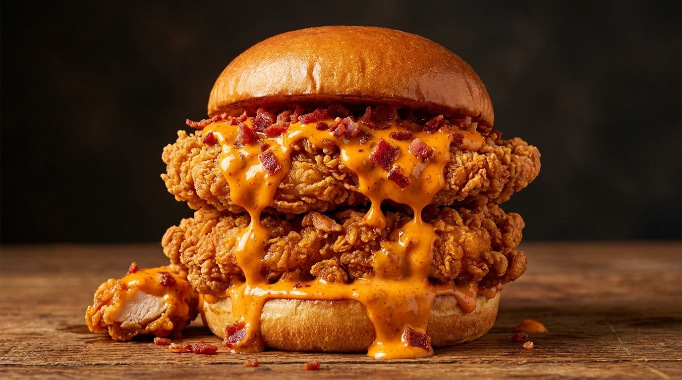 韓国風スパイシー・クリームフライドチキンバーガー