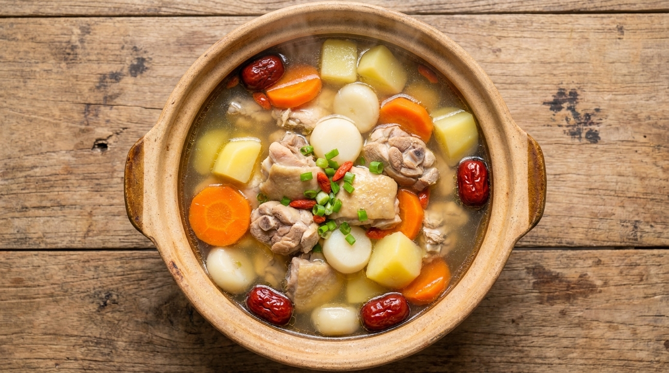 栄養たっぷり 澄んだ鶏肉の煮込みスープ