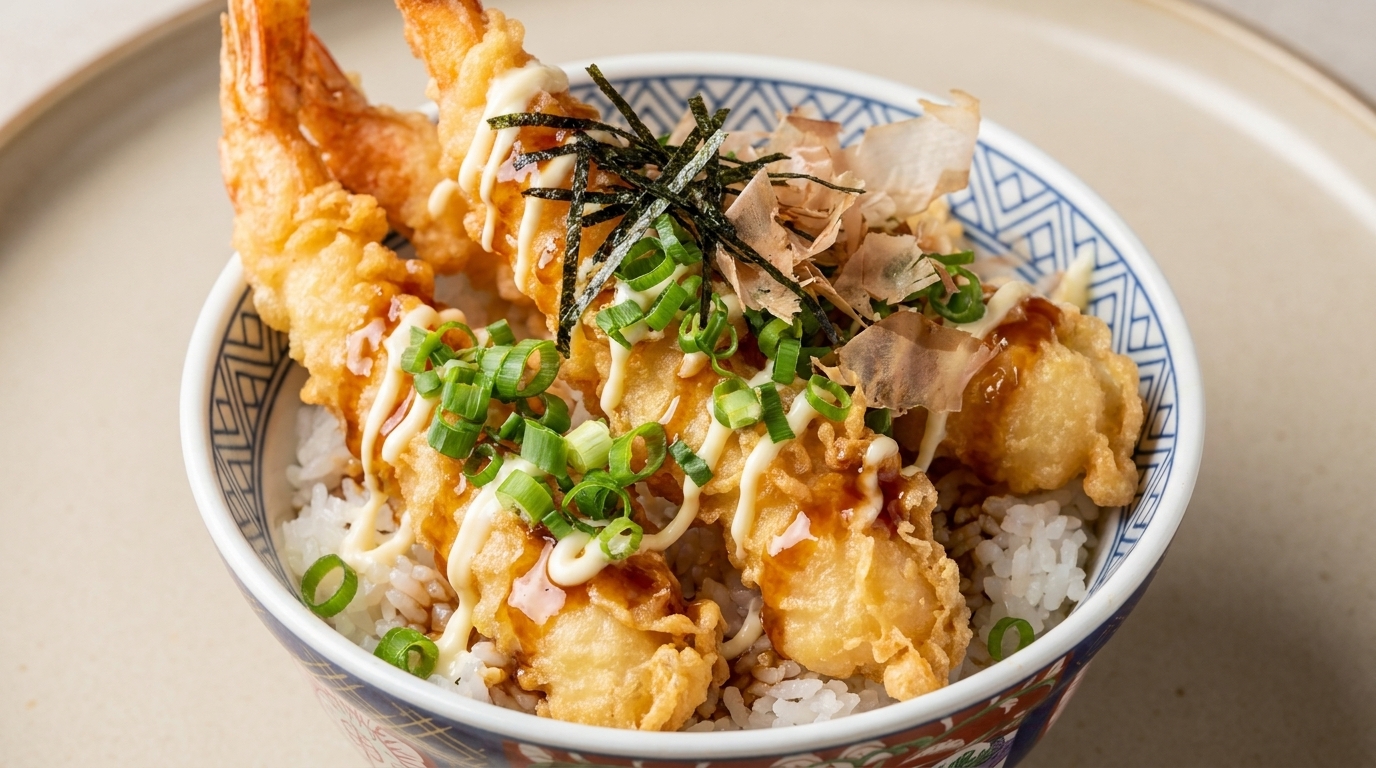 サクサク天丼（海老の天ぷら丼）