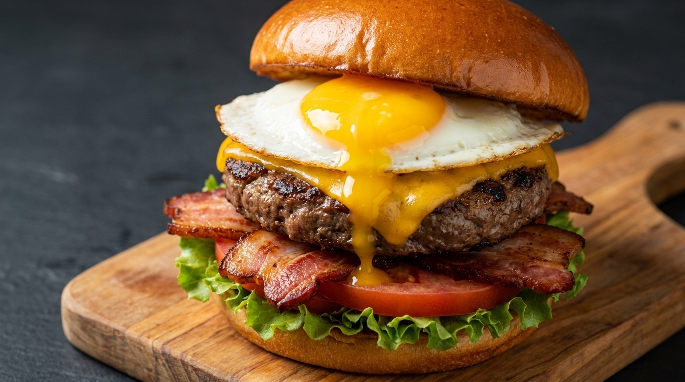 特製ソースで味わう、極上ベーコンエッグチーズバーガーの作り方