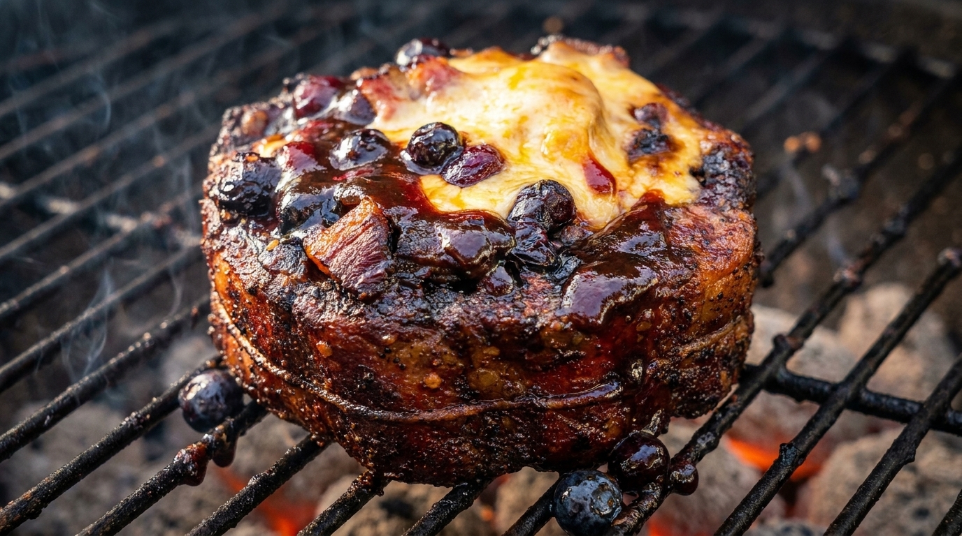 ブルーベリーBBQグレイズのセントルイス風ビアカン・リブカップ
