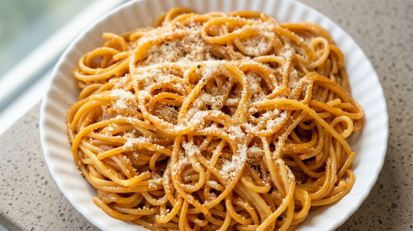 究極のワンパンお手軽パスタ（バター醤油＆パルメザンチーズ）