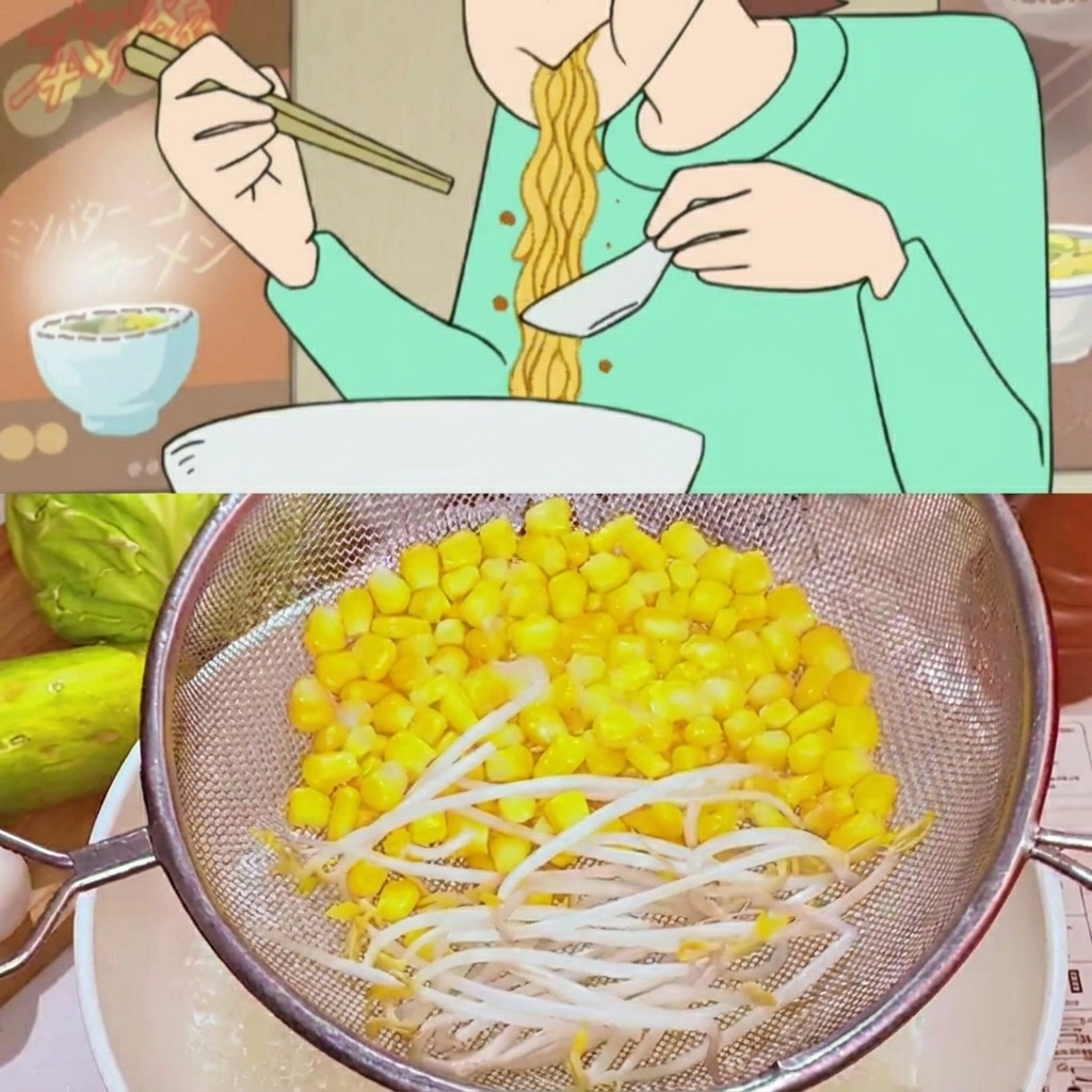 鍋で茹でているラーメンの麺。