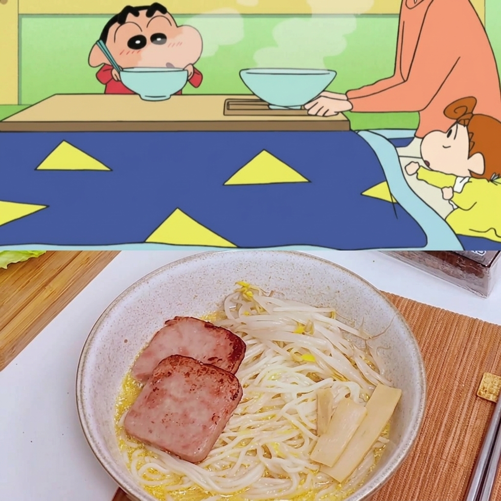 コーンとバターをトッピングした完成ラーメン。