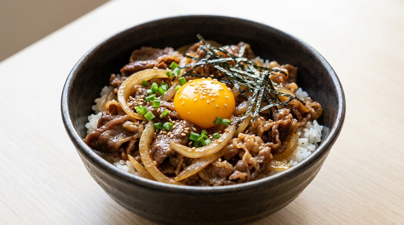 定番の和風牛丼（ビーフボウル）