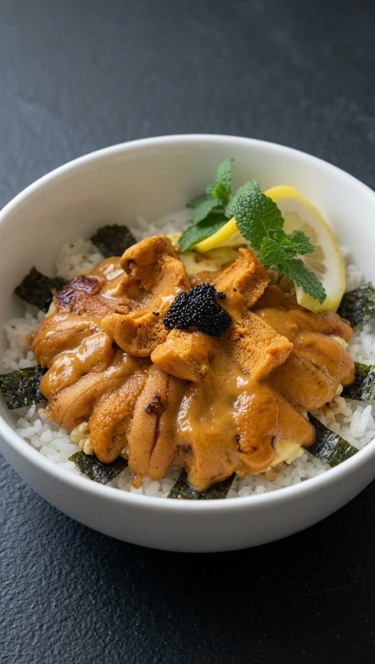 至高の贅沢、ウニ丼（生うにの海鮮丼）