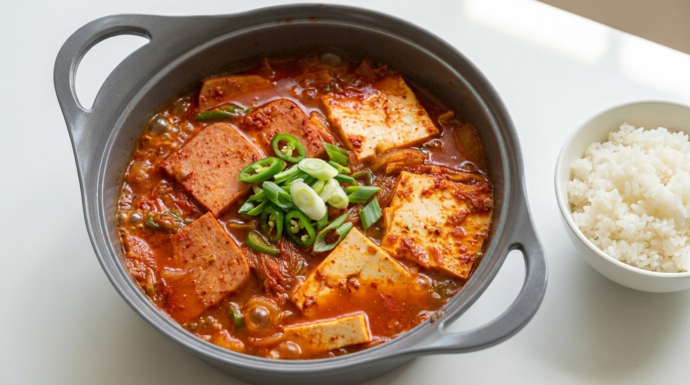 本格韓国スパムと豆腐のキムチチゲ