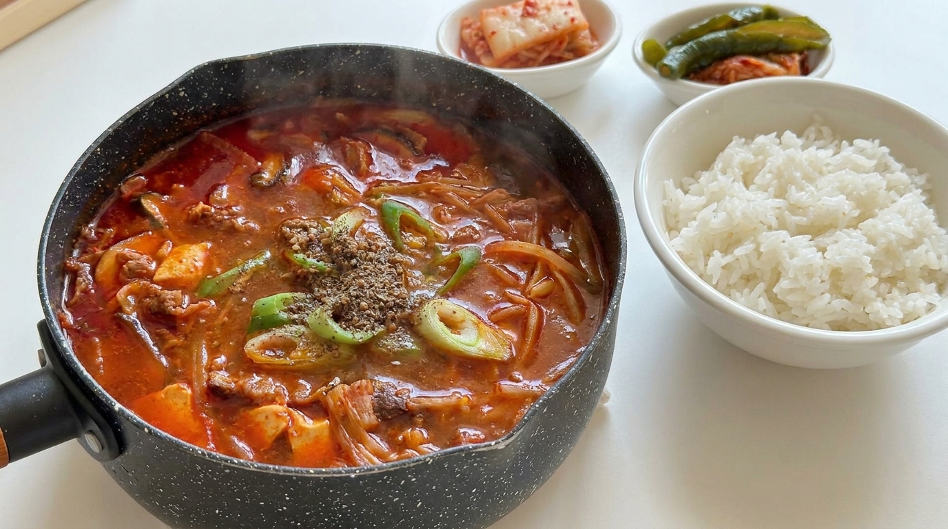 牛肉入り韓国味噌チゲ（テンジャンチゲ）