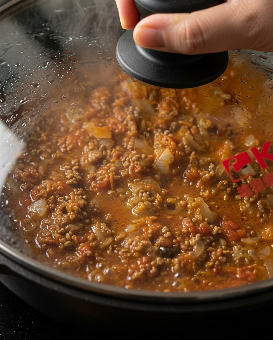 カットしたチャバタの断面ににんにくの切り口をこすりつけている様子。