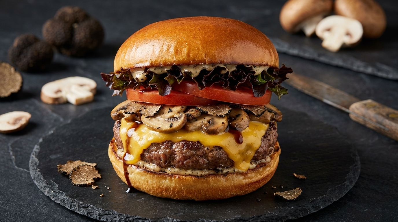 贅沢なトリュフ香るビーフバーガー