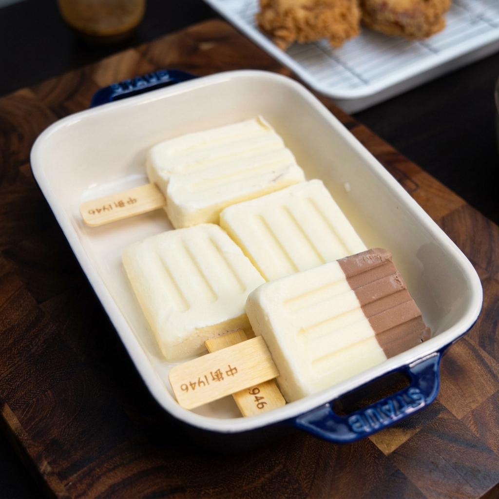 こんがりと焼いたハンバーガーバンズの断面に、ナイフでたっぷりとマヨネーズを塗っている様子。