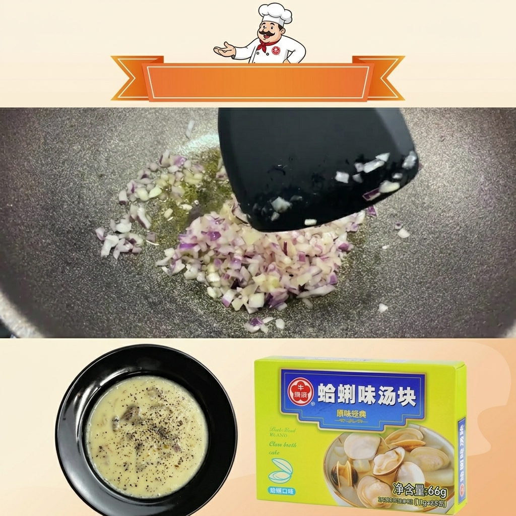 炒めた玉ねぎとにんにくの入ったフライパンに、ダイス状のにんじんを加えている様子。