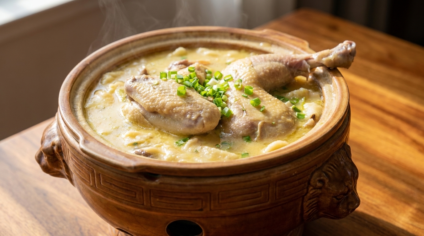 心温まる！手作りすいとん入り地鶏スープ