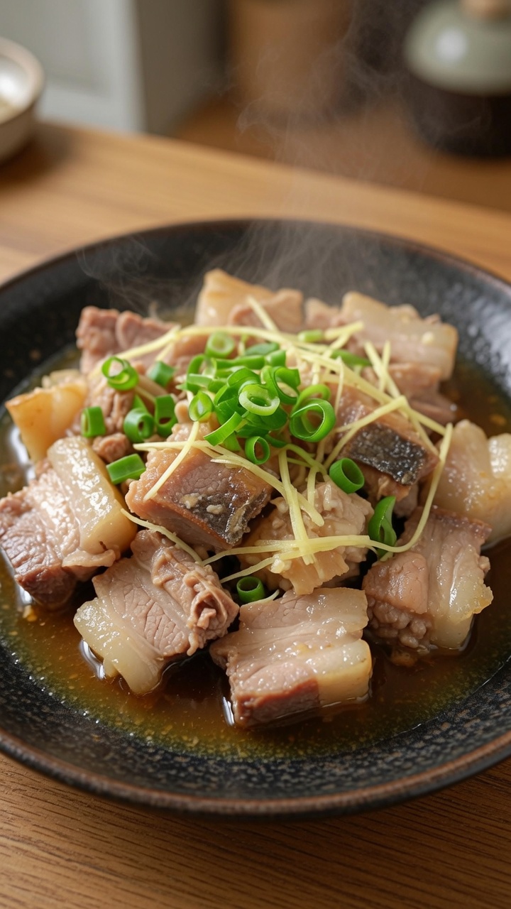 広東風 豚バラ肉と塩漬け魚の蒸し物