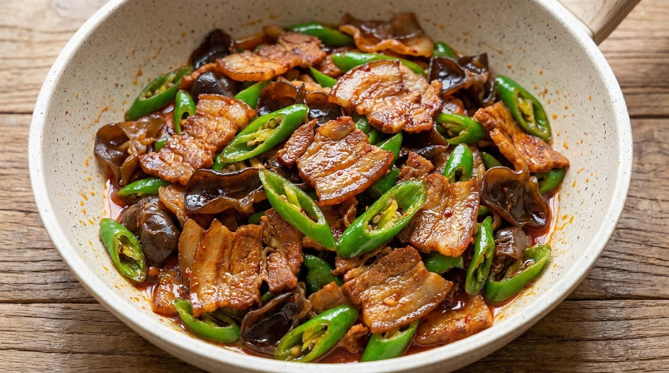 本格派！豚バラ肉と青唐辛子の旨辛炒め