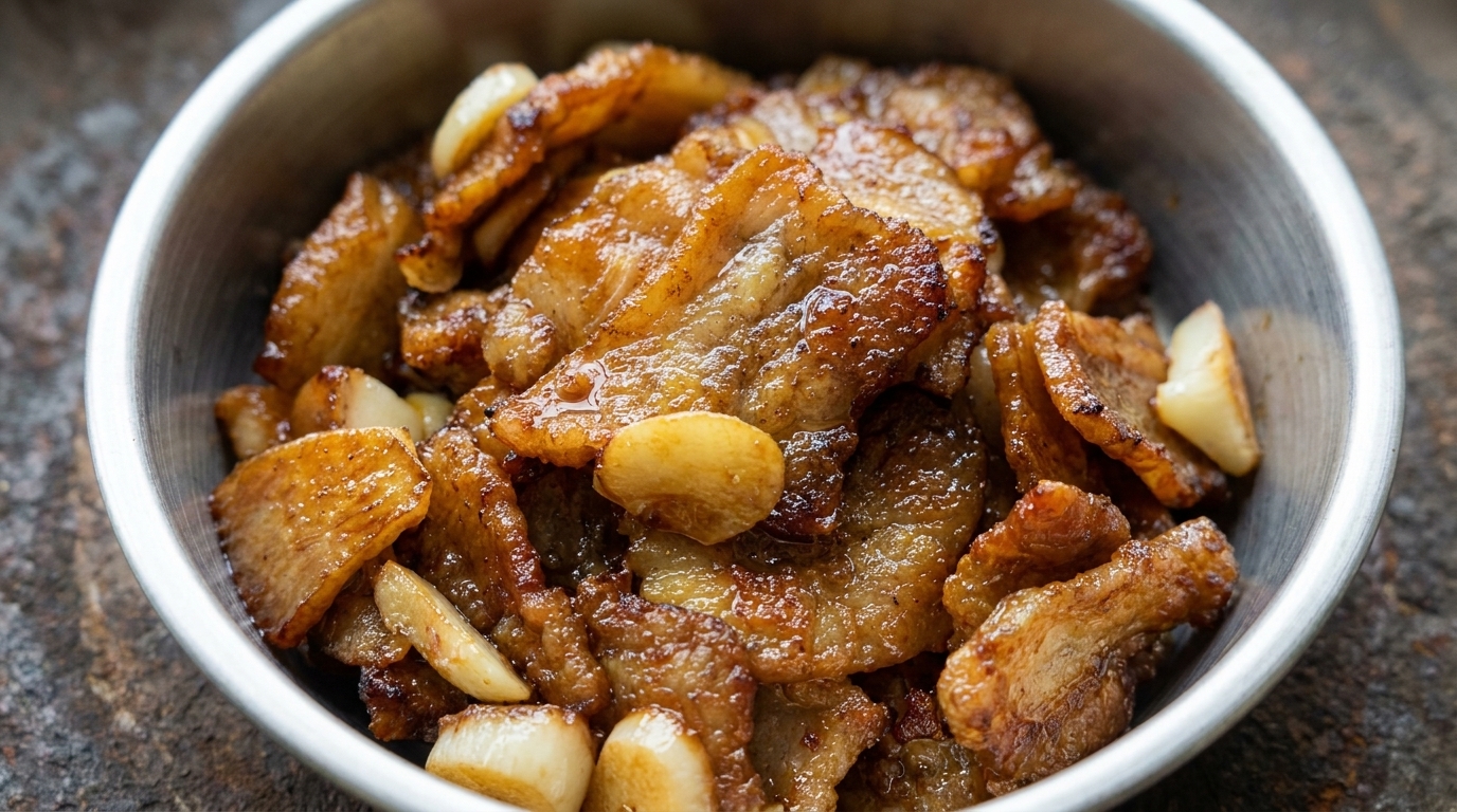 香ばしい豚バラ肉の醤油ソテー