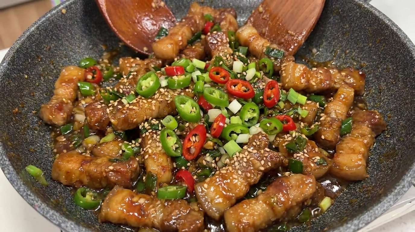 豚バラ肉の韓国風テンジャン炒め (デジコギ・テンジャンポックム)