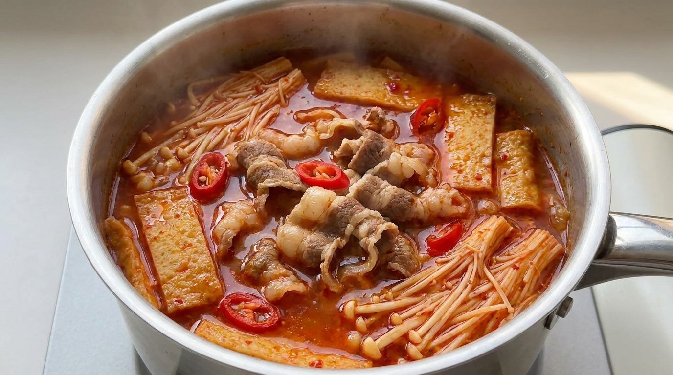 牛肉とえのきの本格キムチチゲ