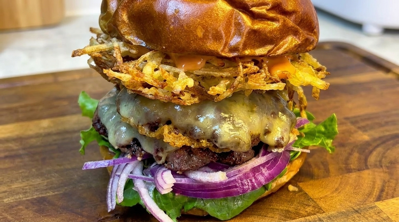 サクサクポテトとビーフの絶品バーガー