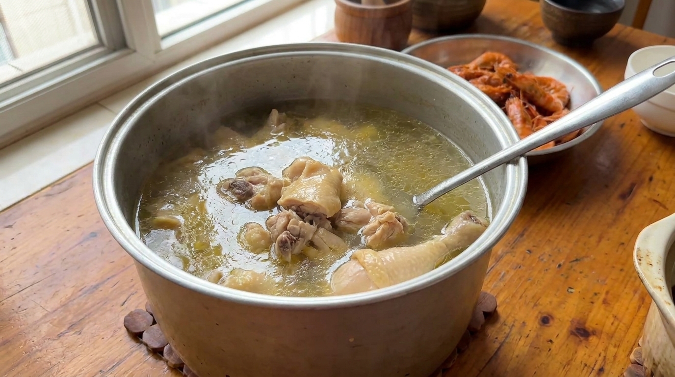 家庭で味わう サンドジンジャー・チキンスープ（沙姜鶏湯）