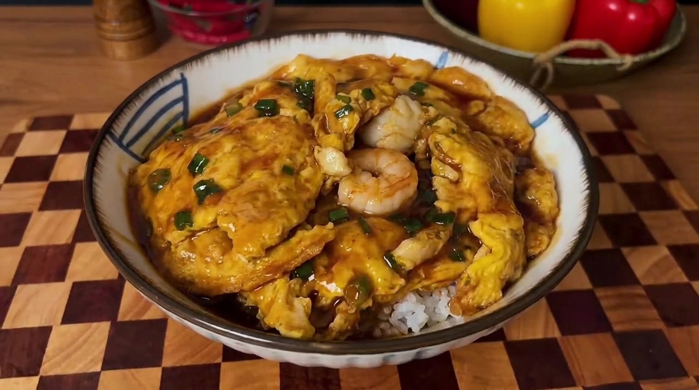 ふわとろ卵の海鮮あんかけ丼
