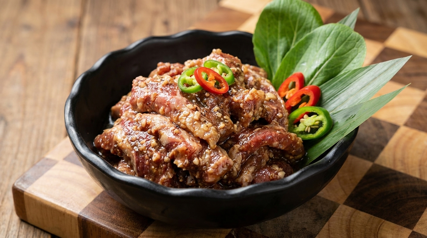 ニンニク香る牛リブストリップ焼き