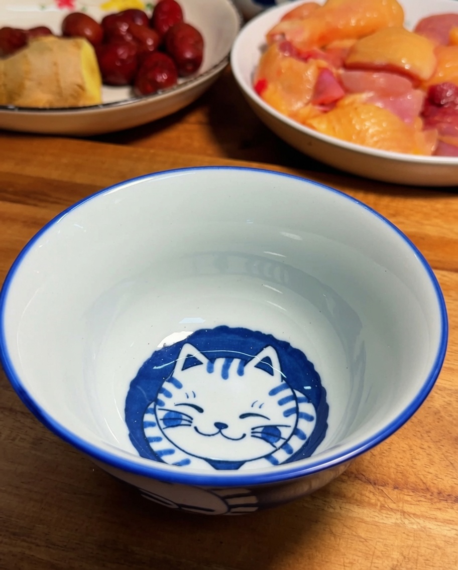 ボウルの中で水に浸かっている乾燥椎茸。