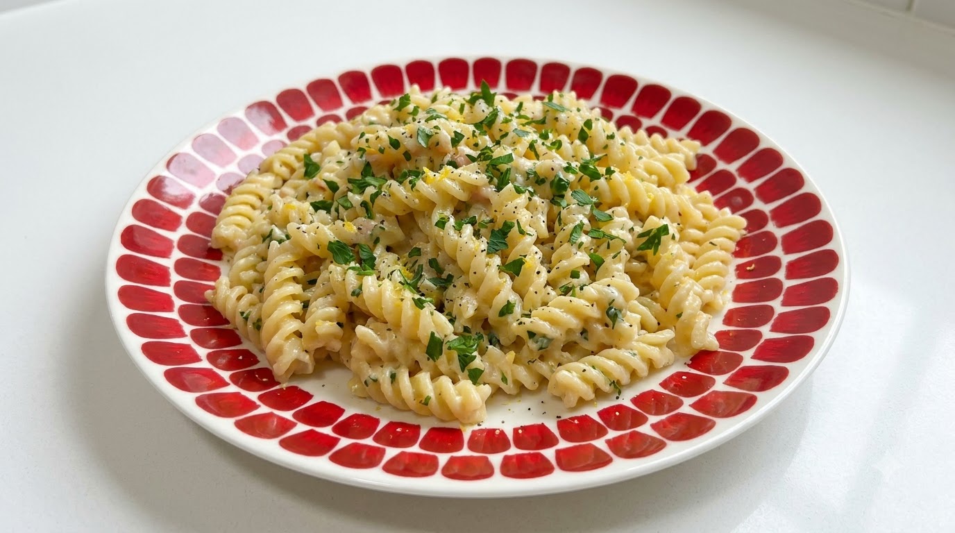 クリーミーレモンバターのスパイラルパスタ