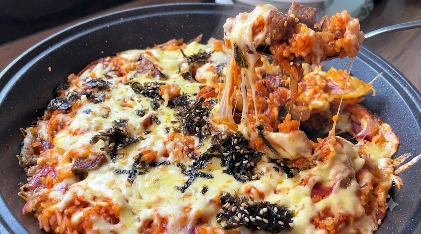 韓国風牛カルビとチーズの焼きめし